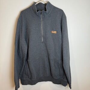 LL Bean Mens Quarter Zip Katahdin Sweatshirt Pullover Gray XL Tall Long Sleeve